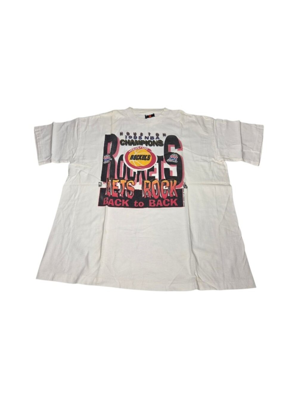 VTG Houston Rockets 1995 NBA Champions Lets Rock Back To Back T-Shirt Men's XL
